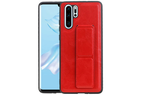 Grip Stand Hardcase Backcover - Telefoonhoesje - Achterkant Hoesje - Geschikt voor Huawei P30 Pro - Rood