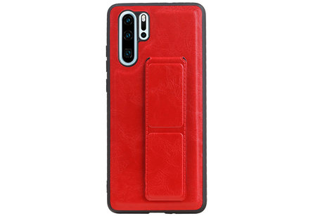 Grip Stand Hardcase Backcover - Telefoonhoesje - Achterkant Hoesje - Geschikt voor Huawei P30 Pro - Rood