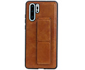 Grip Stand Hardcase Backcover - Telefoonhoesje - Achterkant Hoesje - Geschikt voor Huawei P30 Pro - Bruin