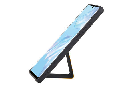 BAOHU Grip Stand Hardcase Backcover - Telefoonhoesje - Achterkant Hoesje - Geschikt voor Huawei P30 Pro - Bruin