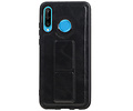 Grip Stand Hardcase Backcover - Telefoonhoesje - Achterkant Hoesje - Geschikt voor Huawei P30 Lite / Nova 4E - Zwart