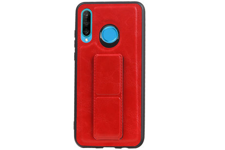 Grip Stand Hardcase Backcover - Telefoonhoesje - Achterkant Hoesje - Geschikt voor Huawei P30 Lite / Nova 4E - Rood