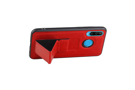 BAOHU Grip Stand Hardcase Backcover - Telefoonhoesje - Achterkant Hoesje - Geschikt voor Huawei P30 Lite / Nova 4E - Rood