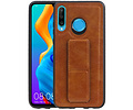 Grip Stand Hardcase Backcover - Telefoonhoesje - Achterkant Hoesje - Geschikt voor Huawei P30 Lite / Nova 4E - Bruin