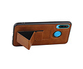 Grip Stand Hardcase Backcover - Telefoonhoesje - Achterkant Hoesje - Geschikt voor Huawei P30 Lite / Nova 4E - Bruin