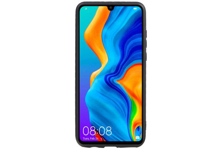 BAOHU Grip Stand Hardcase Backcover - Telefoonhoesje - Achterkant Hoesje - Geschikt voor Huawei P30 Lite / Nova 4E - Bruin