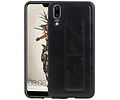 BAOHU Grip Stand Hardcase Backcover - Telefoonhoesje - Achterkant Hoesje - Geschikt voor Huawei P20 - Zwart