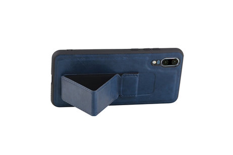 BAOHU Grip Stand Hardcase Backcover - Telefoonhoesje - Achterkant Hoesje - Geschikt voor Huawei P20 - Blauw