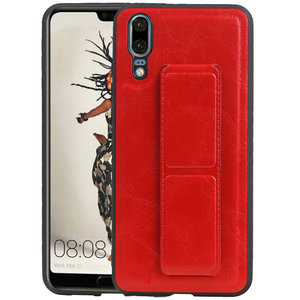 Grip Stand Hardcase Backcover - Telefoonhoesje - Achterkant Hoesje - Geschikt voor Huawei P20 - Rood