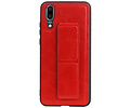 Grip Stand Hardcase Backcover - Telefoonhoesje - Achterkant Hoesje - Geschikt voor Huawei P20 - Rood