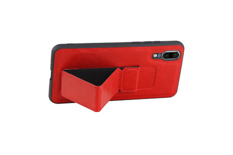 Grip Stand Hardcase Backcover - Telefoonhoesje - Achterkant Hoesje - Geschikt voor Huawei P20 - Rood