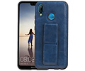 BAOHU Grip Stand Hardcase Backcover - Telefoonhoesje - Achterkant Hoesje - Geschikt voor Huawei P20 Lite - Blauw