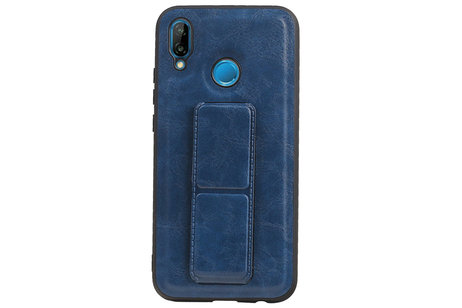 BAOHU Grip Stand Hardcase Backcover - Telefoonhoesje - Achterkant Hoesje - Geschikt voor Huawei P20 Lite - Blauw