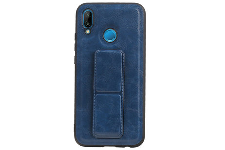 Grip Stand Hardcase Backcover - Telefoonhoesje - Achterkant Hoesje - Geschikt voor Huawei P20 Lite - Blauw