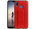 BAOHU Grip Stand Hardcase Backcover - Telefoonhoesje - Achterkant Hoesje - Geschikt voor Huawei P20 Lite - Rood