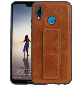 Grip Stand Hardcase Backcover Huawei P20 Lite Bruin