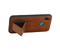 BAOHU Grip Stand Hardcase Backcover - Telefoonhoesje - Achterkant Hoesje - Geschikt voor Huawei P20 Lite - Bruin