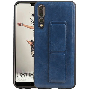 Grip Stand Hardcase Backcover - Telefoonhoesje - Achterkant Hoesje - Geschikt voor Huawei P20 Pro - Blauw