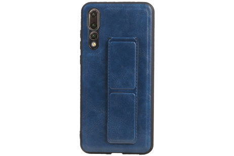 Grip Stand Hardcase Backcover - Telefoonhoesje - Achterkant Hoesje - Geschikt voor Huawei P20 Pro - Blauw