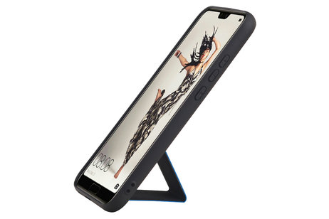 BAOHU Grip Stand Hardcase Backcover - Telefoonhoesje - Achterkant Hoesje - Geschikt voor Huawei P20 Pro - Blauw