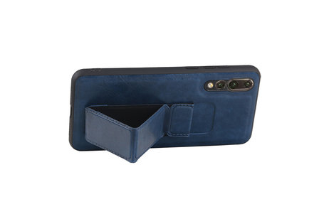 Grip Stand Hardcase Backcover - Telefoonhoesje - Achterkant Hoesje - Geschikt voor Huawei P20 Pro - Blauw