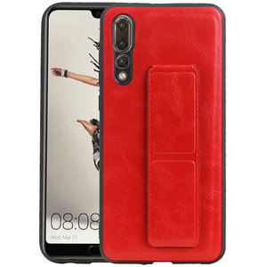 Grip Stand Hardcase Backcover - Telefoonhoesje - Achterkant Hoesje - Geschikt voor Huawei P20 Pro - Rood