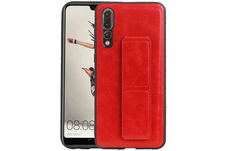 Grip Stand Hardcase Backcover - Telefoonhoesje - Achterkant Hoesje - Geschikt voor Huawei P20 Pro - Rood