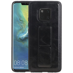 Grip Stand Hardcase Backcover - Telefoonhoesje - Achterkant Hoesje - Geschikt voor Huawei Mate 20 Pro - Zwart