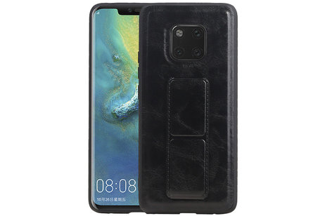 Grip Stand Hardcase Backcover - Telefoonhoesje - Achterkant Hoesje - Geschikt voor Huawei Mate 20 Pro - Zwart