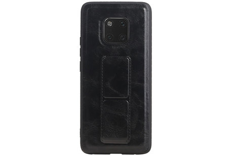 Grip Stand Hardcase Backcover - Telefoonhoesje - Achterkant Hoesje - Geschikt voor Huawei Mate 20 Pro - Zwart