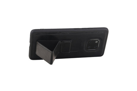 Grip Stand Hardcase Backcover - Telefoonhoesje - Achterkant Hoesje - Geschikt voor Huawei Mate 20 Pro - Zwart