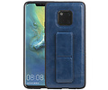 Grip Stand Hardcase Backcover - Telefoonhoesje - Achterkant Hoesje - Geschikt voor Huawei Mate 20 Pro - Blauw