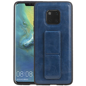 BAOHU Grip Stand Hardcase Backcover - Telefoonhoesje - Achterkant Hoesje - Geschikt voor Huawei Mate 20 Pro - Blauw