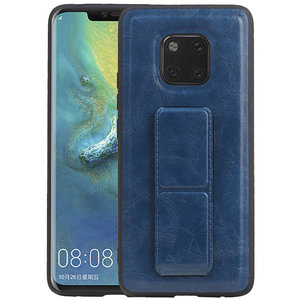 Grip Stand Hardcase Backcover - Telefoonhoesje - Achterkant Hoesje - Geschikt voor Huawei Mate 20 Pro - Blauw