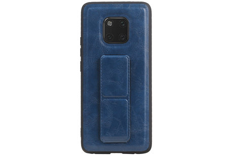 Grip Stand Hardcase Backcover - Telefoonhoesje - Achterkant Hoesje - Geschikt voor Huawei Mate 20 Pro - Blauw