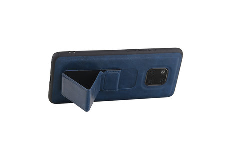 BAOHU Grip Stand Hardcase Backcover - Telefoonhoesje - Achterkant Hoesje - Geschikt voor Huawei Mate 20 Pro - Blauw