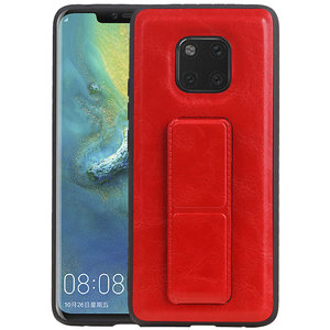 Grip Stand Hardcase Backcover - Telefoonhoesje - Achterkant Hoesje - Geschikt voor Huawei Mate 20 Pro - Rood