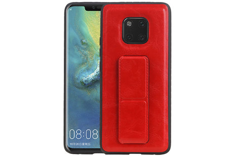 Grip Stand Hardcase Backcover - Telefoonhoesje - Achterkant Hoesje - Geschikt voor Huawei Mate 20 Pro - Rood