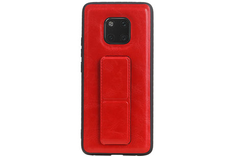 Grip Stand Hardcase Backcover - Telefoonhoesje - Achterkant Hoesje - Geschikt voor Huawei Mate 20 Pro - Rood