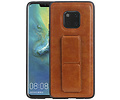 BAOHU Grip Stand Hardcase Backcover - Telefoonhoesje - Achterkant Hoesje - Geschikt voor Huawei Mate 20 Pro - Bruin
