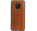 BAOHU Grip Stand Hardcase Backcover - Telefoonhoesje - Achterkant Hoesje - Geschikt voor Huawei Mate 20 Pro - Bruin