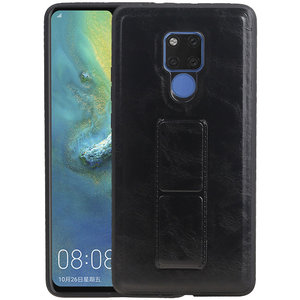 Grip Stand Hardcase Backcover - Telefoonhoesje - Achterkant Hoesje - Geschikt voor Huawei Mate 20 X - Zwart