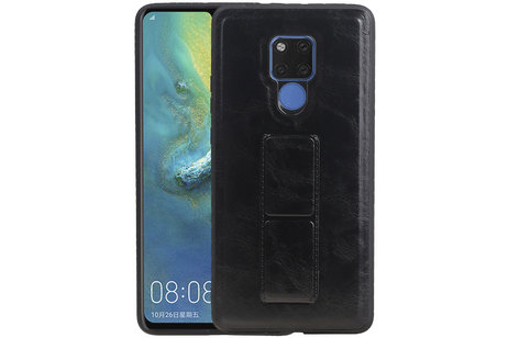 Grip Stand Hardcase Backcover - Telefoonhoesje - Achterkant Hoesje - Geschikt voor Huawei Mate 20 X - Zwart