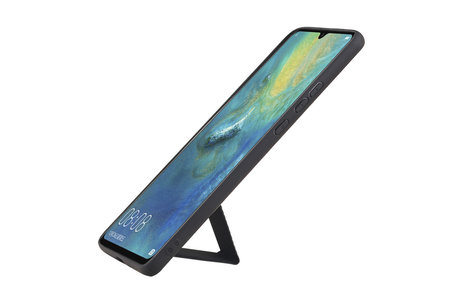 Grip Stand Hardcase Backcover - Telefoonhoesje - Achterkant Hoesje - Geschikt voor Huawei Mate 20 X - Zwart