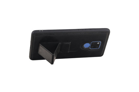 Grip Stand Hardcase Backcover - Telefoonhoesje - Achterkant Hoesje - Geschikt voor Huawei Mate 20 X - Zwart