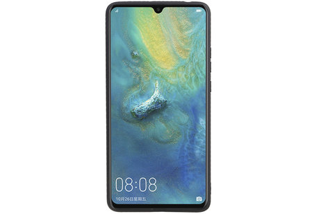 Grip Stand Hardcase Backcover - Telefoonhoesje - Achterkant Hoesje - Geschikt voor Huawei Mate 20 X - Zwart