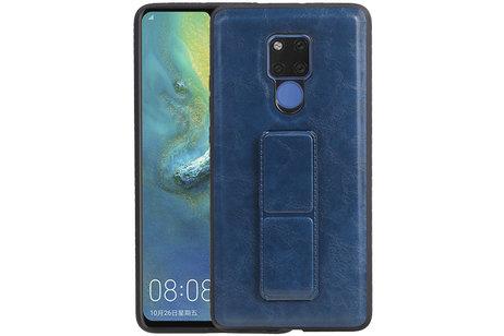 Grip Stand Hardcase Backcover - Telefoonhoesje - Achterkant Hoesje - Geschikt voor Huawei Mate 20 X - Blauw