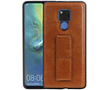 Grip Stand Hardcase Backcover - Telefoonhoesje - Achterkant Hoesje - Geschikt voor Huawei Mate 20 X - Bruin