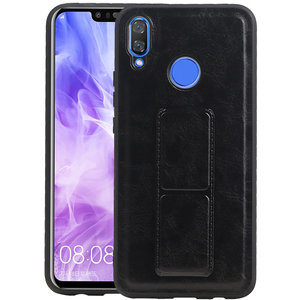 BAOHU Grip Stand Hardcase Backcover - Telefoonhoesje - Achterkant Hoesje - Geschikt voor Huawei Nova 3 - Zwart
