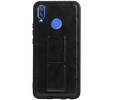 BAOHU Grip Stand Hardcase Backcover - Telefoonhoesje - Achterkant Hoesje - Geschikt voor Huawei Nova 3 - Zwart